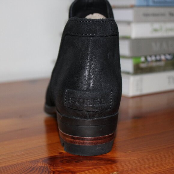 Sorel Lolla Black leather booties, women's size 7 - Picture 9 of 9